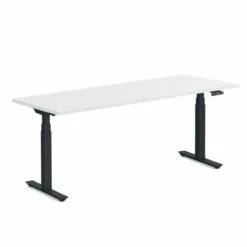 3-Stage, Deluxe Electric, Height Adjustable 24"D X 42"W Desk W/White Top - PLTHATFEET24 Included