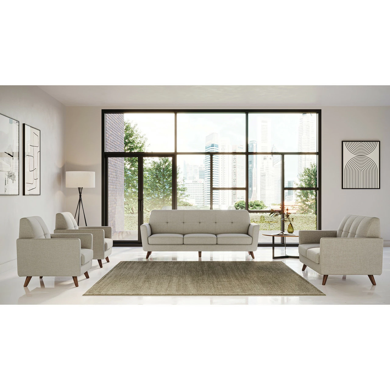 OfficeSource | Partridge | Loveseat With Light Wood Legs 14 OfficeSource | Partridge | Loveseat With Light Wood Legs - Image 12