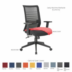 OfficeSource | Interchangeable Collection | Mesh High Back Task Chair With Black Base -COE DISTRIBUTING Shop 656seatcover 11 69944.1689001092