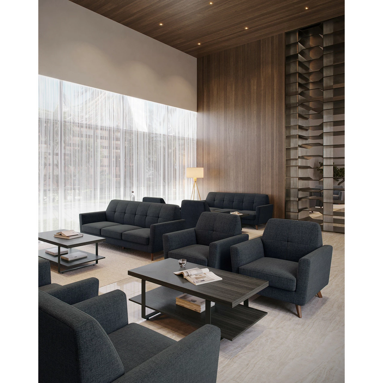 OfficeSource | Partridge | Loveseat With Light Wood Legs 13 OfficeSource | Partridge | Loveseat With Light Wood Legs - Image 11