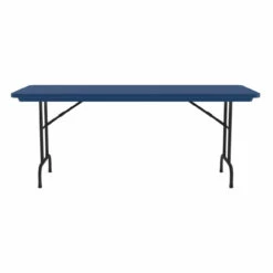 OfficeSource | Colorful Blow Mold Folding Tables | Fixed Height Blow Mold Table - 72" X 30" -COE DISTRIBUTING Shop cor r3072bl 08 69707.1668460357