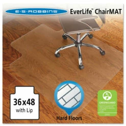 OfficeSource By ES Robbins Everlife Chair Mat For Hard Floor Light Use, 36" X 48" With Lip, Clear -COE DISTRIBUTING Shop esr hf3648se 10 86367.1649083599