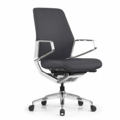 OfficeSource | Veneto | Executive Mid-Back Chair With Polished Aluminum Frame -COE DISTRIBUTING Shop fsf 3001mlgr 01 copy 2 62702.1687269325