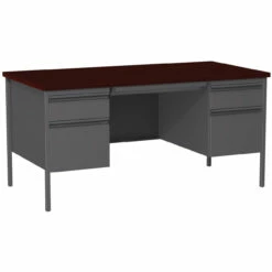 OfficeSource | Raleigh Collection | Double Pedestal Desk - 60" X 30" -COE DISTRIBUTING Shop hir osdp6030cm 01 83841.1641822600