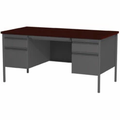 OfficeSource | Raleigh Collection | Double Pedestal Desk - 60" X 30" -COE DISTRIBUTING Shop hir osdp6030cm 07 75655.1641822599