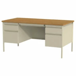 OfficeSource | Raleigh Collection | Double Pedestal Desk - 60" X 30" -COE DISTRIBUTING Shop hir osdp6030po 07 78064.1641822594