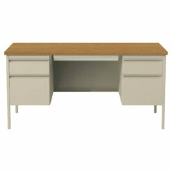 OfficeSource | Raleigh Collection | Double Pedestal Desk - 60" X 30" -COE DISTRIBUTING Shop hir osdp6030po 08 61737.1641822593