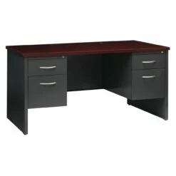 OfficeSource Bedford Collection Double Pedestal Credenza - 60"W X 24"D