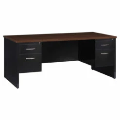 OfficeSource Bedford Collection Double Pedestal Modular Desk - 72"W X 36"D