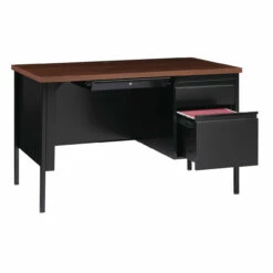 OfficeSource Raleigh Collection Right Hand, Single Pedestal Desk - 48"W X 30"D -COE DISTRIBUTING Shop hir ossp4830bw 01 1 46164.1643820264