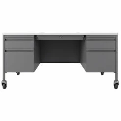 OfficeSource Whitley Collection Mobile Double Pedestal Teacher's Desk - 60"W X 30"D -COE DISTRIBUTING Shop hir ostdm6030wp 08 35983.1641822807