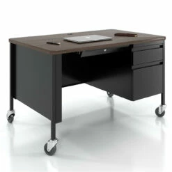 OfficeSource Whitley Collection Right Hand, Single Pedestal Desk With T-Mold Top - 48"W X 30"D -COE DISTRIBUTING Shop hir ostsm4830bw 01 1 60888.1641822786