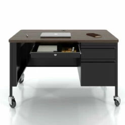 OfficeSource Whitley Collection Right Hand, Single Pedestal Desk With T-Mold Top - 48"W X 30"D -COE DISTRIBUTING Shop hir ostsm4830bw 11 86171.1641822789