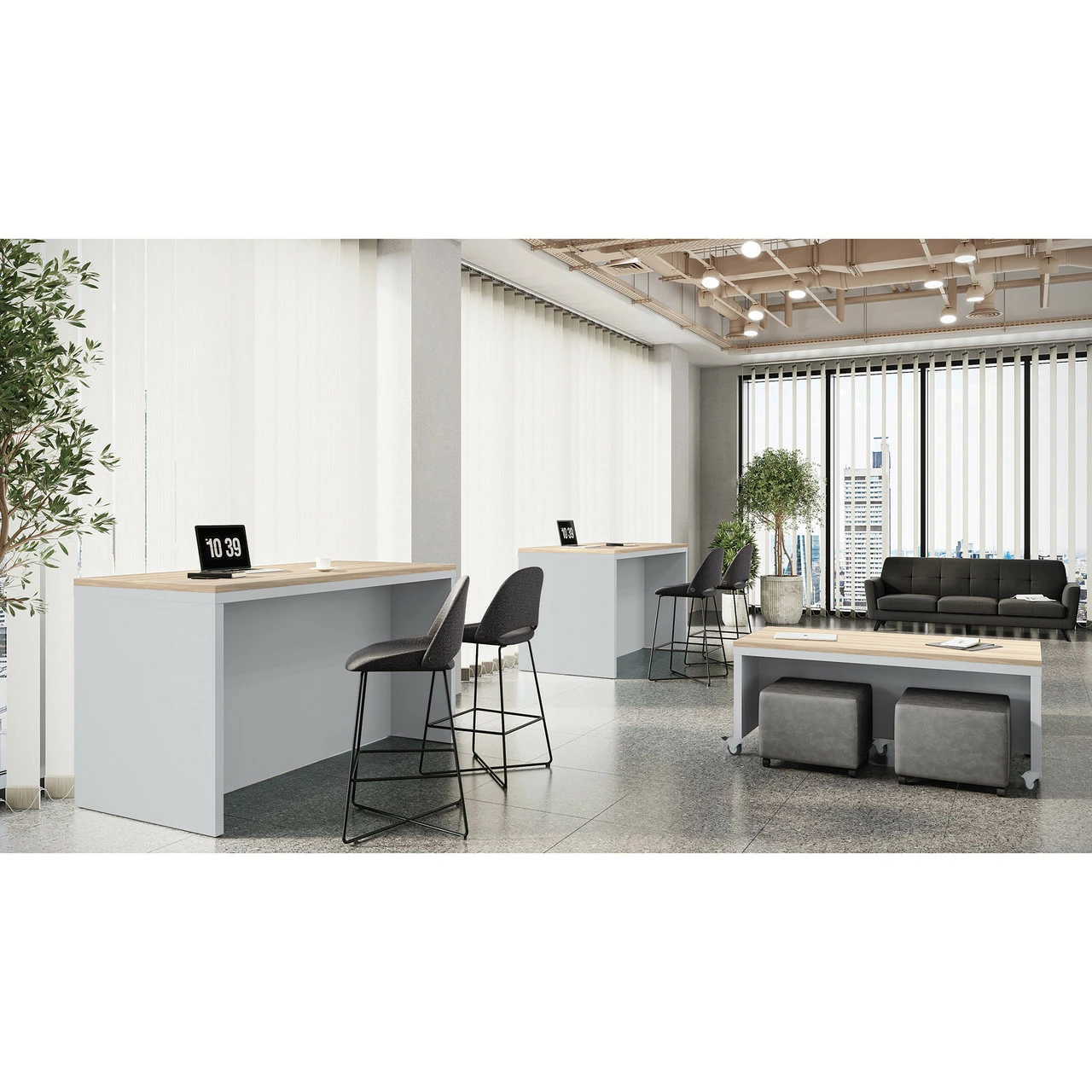 OfficeSource Sofia Standing Height Collaboration Table - 42"H 5 OfficeSource Sofia Standing Height Collaboration Table - 42"H - Image 3
