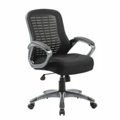 OfficeSource Lattice Collection Ribbed, High Back Mesh Task Chair With Fabric Seat