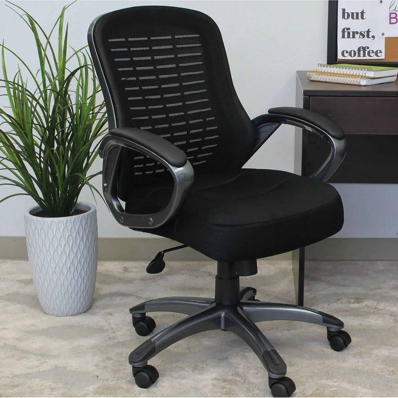 OfficeSource Lattice Collection Ribbed, High Back Mesh Task Chair With Fabric Seat 11 OfficeSource Lattice Collection Ribbed, High Back Mesh Task Chair With Fabric Seat - Image 9