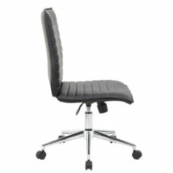 OfficeSource | Ridge | Executive Mid Back Armless, Ribbed Back Task Chair W/Chrome Base -COE DISTRIBUTING Shop nor 05rg2qmavbk 02 33726.1666737477