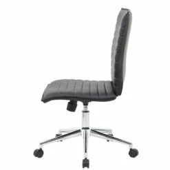 OfficeSource | Ridge | Executive Mid Back Armless, Ribbed Back Task Chair W/Chrome Base -COE DISTRIBUTING Shop nor 05rg2qmavbk 06 63369.1666737477