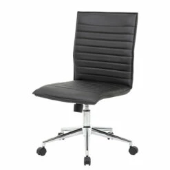 OfficeSource | Ridge | Executive Mid Back Armless, Ribbed Back Task Chair W/Chrome Base -COE DISTRIBUTING Shop nor 05rg2qmavbk 07 38908.1666737477