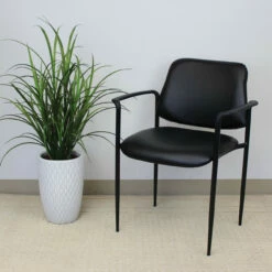OfficeSource Levy Collection Guest Stack Chair With Arms And Black Frame -COE DISTRIBUTING Shop nor 1022vbk 12 84270.1641822639