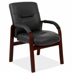 OfficeSource Spencer Collection Guest Chair With Mahogany Frame