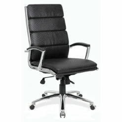 OfficeSource | Merak Collection | Executive High Woven Back Chair With Chrome Frame