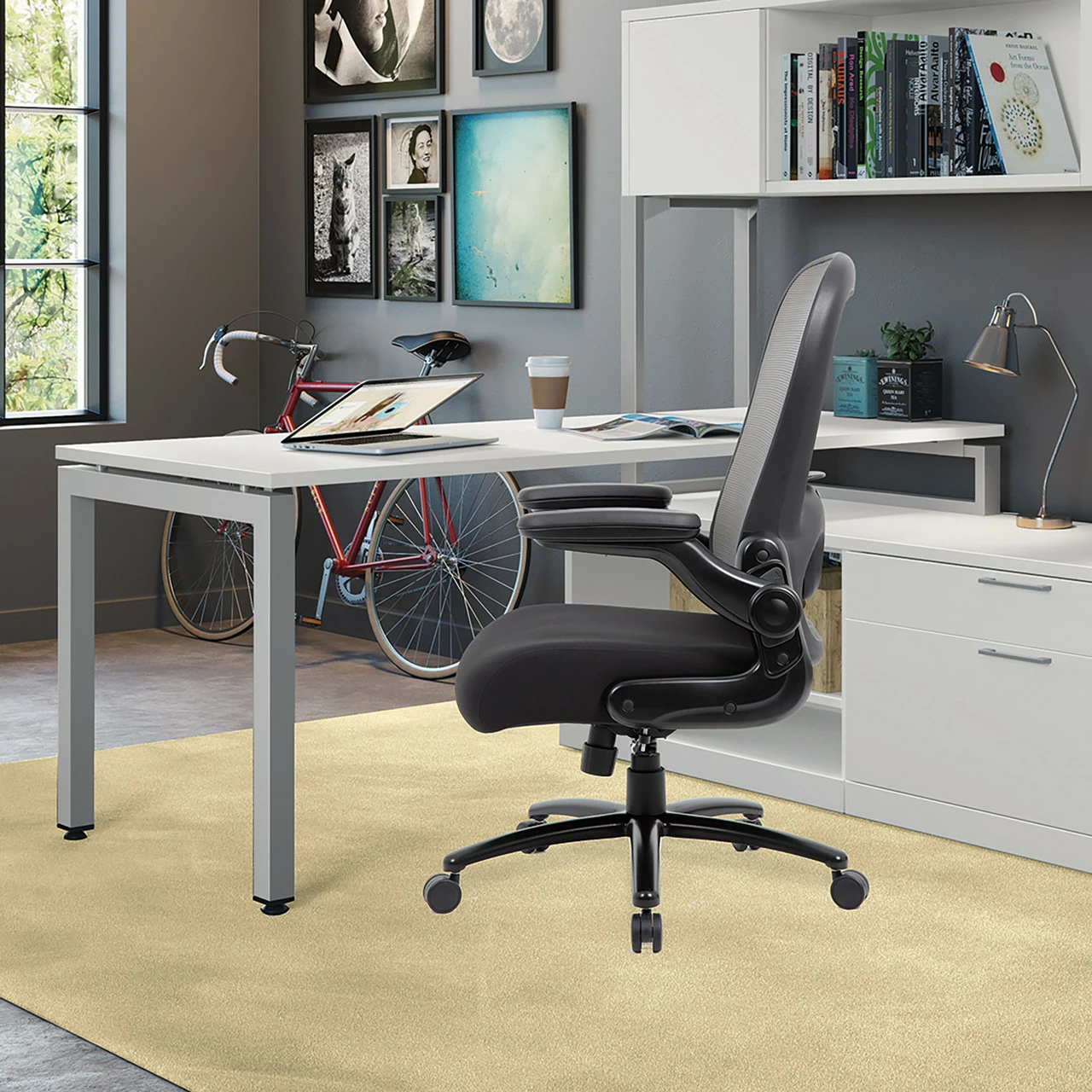 OfficeSource | Ryde | Big & Tall High Back Mesh Task Chair With Flip Arm 14 OfficeSource | Ryde | Big & Tall High Back Mesh Task Chair With Flip Arm - Image 12