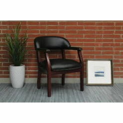 OfficeSource | Lancaster | Guest Chair With Mahogany Frame - 26"D -COE DISTRIBUTING Shop nor 271vbk 12 1 69592.1660607371