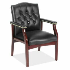 OfficeSource | Lancaster Collection | Guest Chair With Mahogany Frame - 27"D