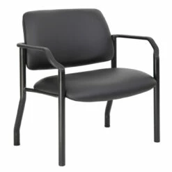 OfficeSource | Big & Tall | Guest Chair With Arms And Black Frame - 32"W