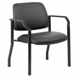 OfficeSource | Big & Tall | Guest Chair With Arms And Black Frame - 27.5"W