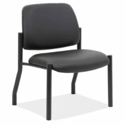 OfficeSource | Big & Tall | Armless Guest Chair With Black Frame - 23"W