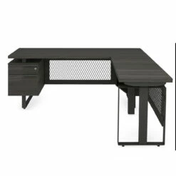OfficeSource | Palisades | Industrial L-Shaped, Height Adjustable Desk With Single Pedestal -COE DISTRIBUTING Shop off EVH200 03 86992.1683040929