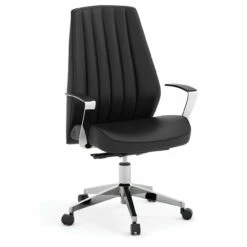 OfficeSource | Empire Collection | Executive Leather Mid Back With Chrome Frame