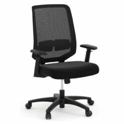 OfficeSource Spartan Collection Mesh Mid Back Task Chair With Black Seat And Black Frame