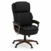 OfficeSource Charleston Collection Executive High Back, Tufted Seat And Back With Plastic Wooden Arms And Base -COE DISTRIBUTING Shop per 20271abk 01 78382.1643914910