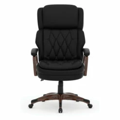 OfficeSource Charleston Collection Executive High Back, Tufted Seat And Back With Plastic Wooden Arms And Base -COE DISTRIBUTING Shop per 20271abk 08 65223.1641823820