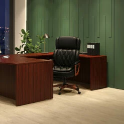 OfficeSource Charleston Collection Executive High Back, Tufted Seat And Back With Plastic Wooden Arms And Base -COE DISTRIBUTING Shop per 20271abk 12 51776.1680099434