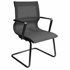 OfficeSource | Franklin Collection | Mesh Guest Chair With Sled Base