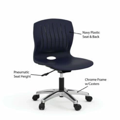 OfficeSource Slash Collection Armless Poly Swivel Chair With Chrome Frame -COE DISTRIBUTING Shop per 3040ssnv INFO 04755.1644512972