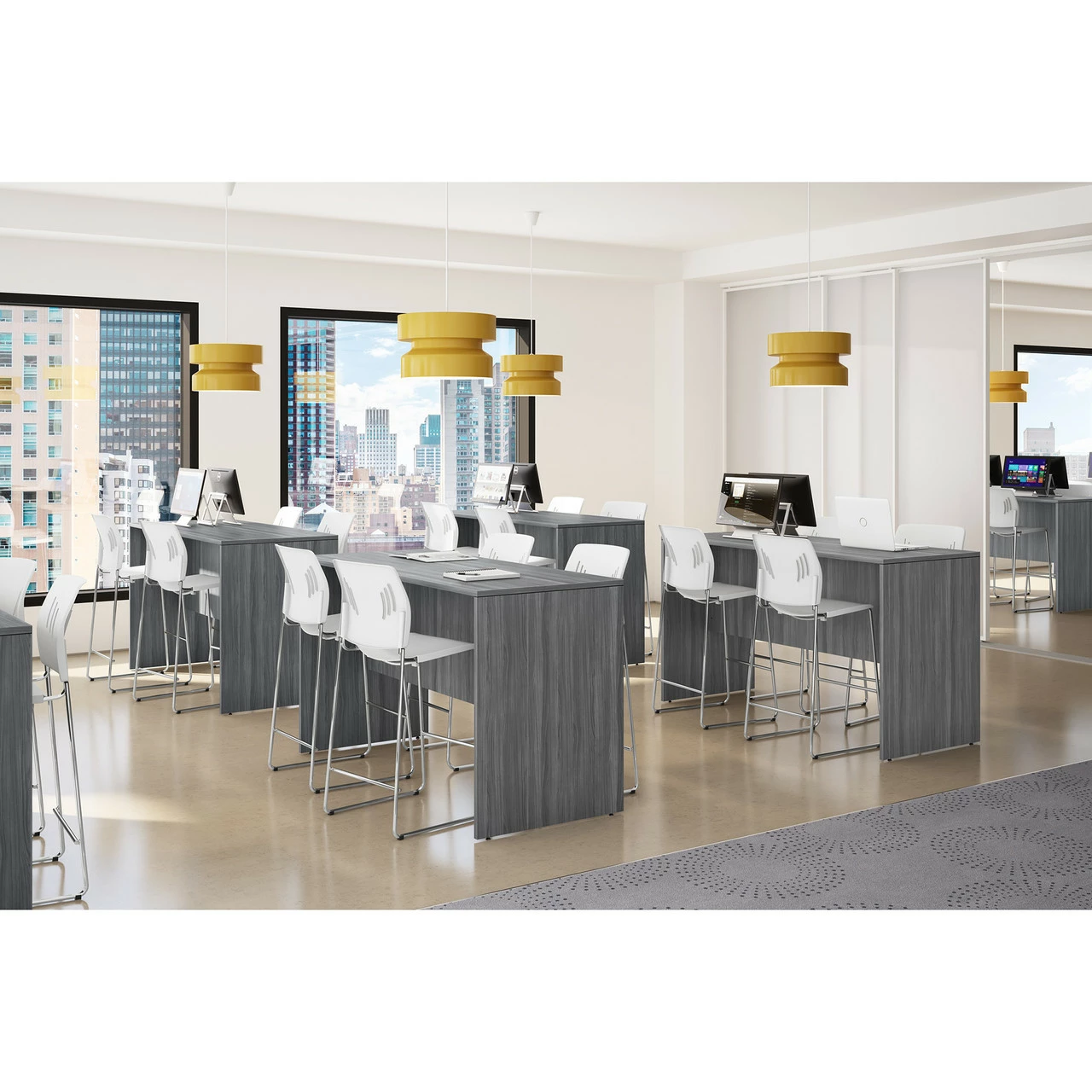 OfficeSource Rise Stool Polyurethane Stool With Footrest And Chrome Base 20 OfficeSource Rise Stool Polyurethane Stool With Footrest And Chrome Base - Image 18