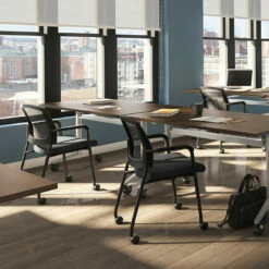 OfficeSource | Parson | Micro Mesh Back Side Chair With Arms - Fabric -COE DISTRIBUTING Shop per 3128gnsfbk 12 1 50711.1680113096