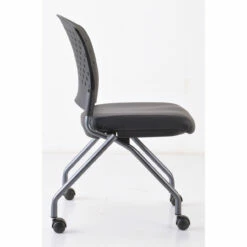 OfficeSource | Perch | Armless Nesting Chair With Casters, Titanium Frame -COE DISTRIBUTING Shop per 3274tnsabk 02 96985.1668644471