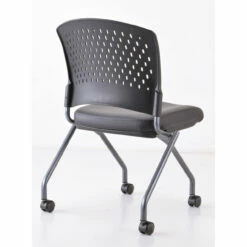 OfficeSource | Perch | Armless Nesting Chair With Casters, Titanium Frame -COE DISTRIBUTING Shop per 3274tnsabk 03 77166.1668644471