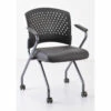 OfficeSource | Perch | Nesting Chair With Arms And Casters, Titanium Frame -COE DISTRIBUTING Shop per 3294tnsabk 01 59331.1645667817