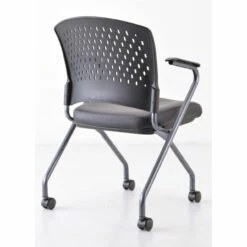 OfficeSource | Perch | Nesting Chair With Arms And Casters, Titanium Frame -COE DISTRIBUTING Shop per 3294tnsabk 03 62649.1641823060