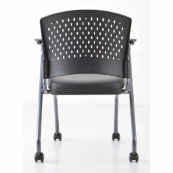 OfficeSource | Perch | Nesting Chair With Arms And Casters, Titanium Frame -COE DISTRIBUTING Shop per 3294tnsabk 04 15439.1641823061