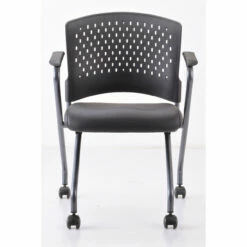 OfficeSource | Perch | Nesting Chair With Arms And Casters, Titanium Frame -COE DISTRIBUTING Shop per 3294tnsabk 08 81012.1641823062