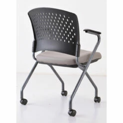 OfficeSource | Perch | Nesting Chair With Arms And Casters, Titanium Frame -COE DISTRIBUTING Shop per 3294tnsanp 03 57113.1641823059