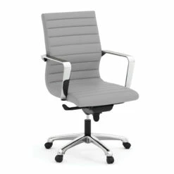 OfficeSource Tre Collection Executive Mid Back Chair With Chrome Frame